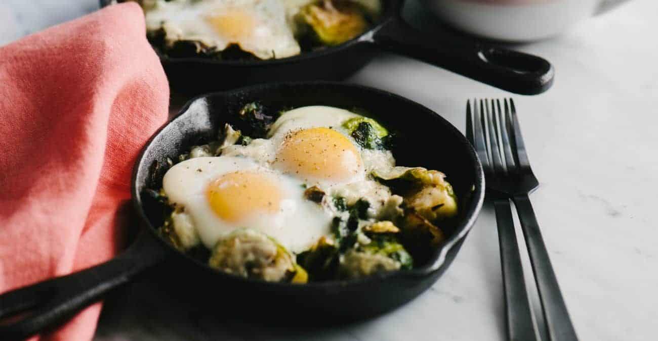 Baked Eggs with Brussels Sprouts, Spinach, and Leeks Patricia Bannan