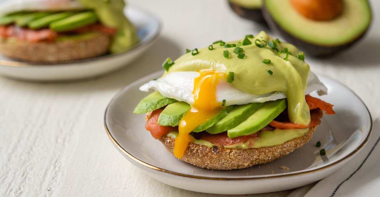 Avocado Eggs Benedict with Avocado Hollandaise