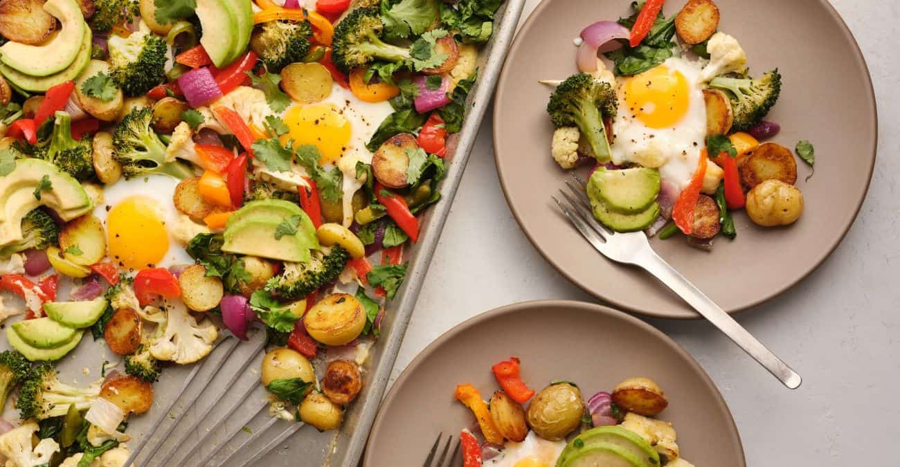 Sheet Pan Vegetable Hash with Eggs Patricia Bannan, MS, RDN