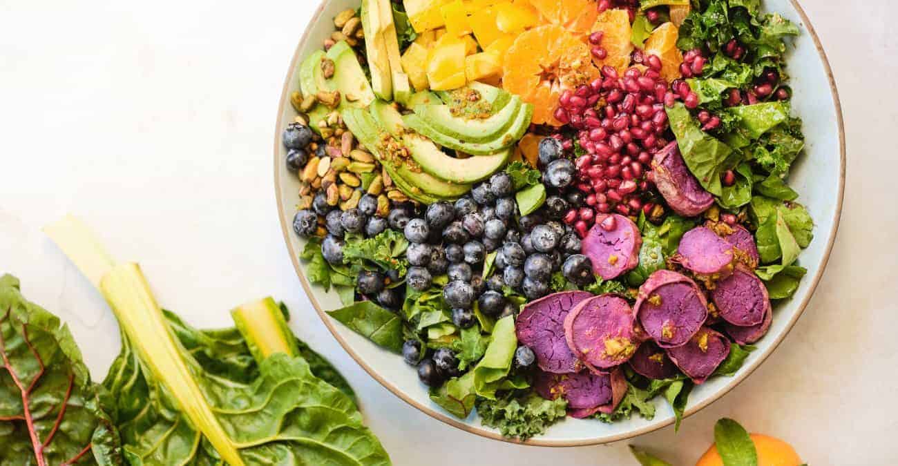 Rainbow Salad with Toasted Pistachio Citrus Vinaigrette