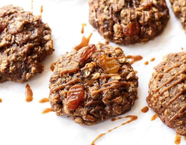 Banoffee Breakfast Cookies with Espresso Drizzle