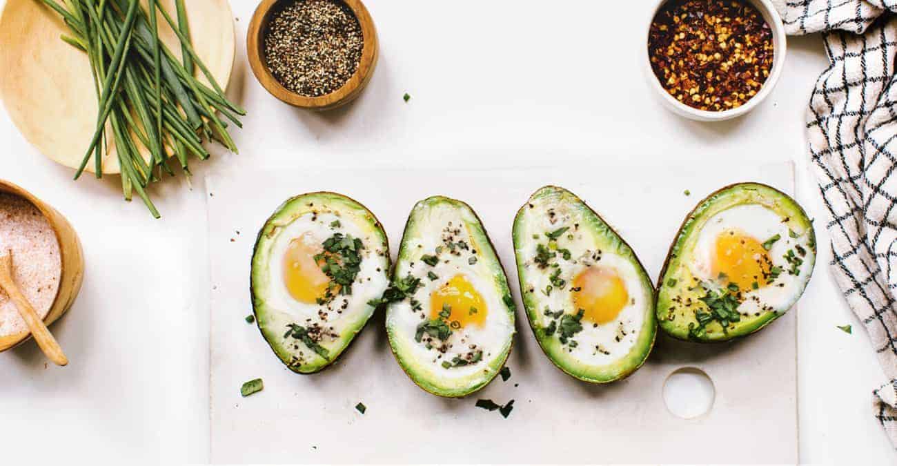 Baked Avocado Egg Boats with Fresh Herbs