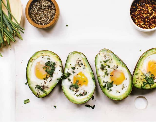 Baked Avocado Egg Boats with Fresh Herbs