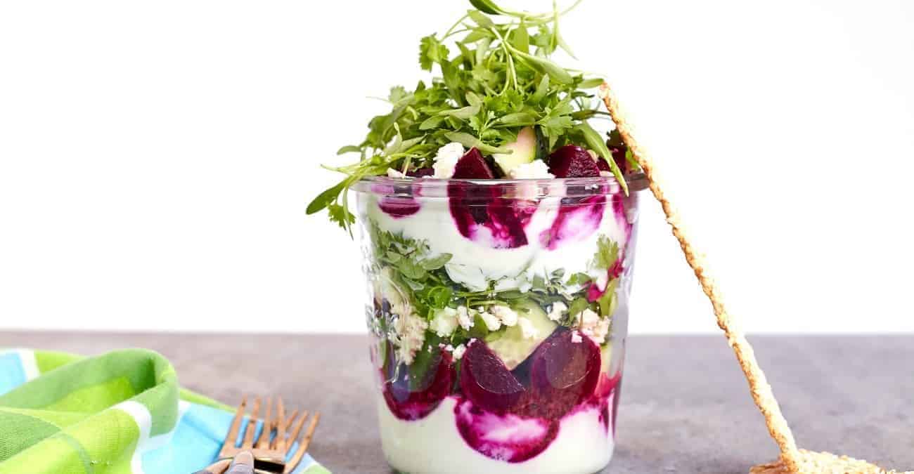 Savory Beet and Cucumber Yogurt Parfait